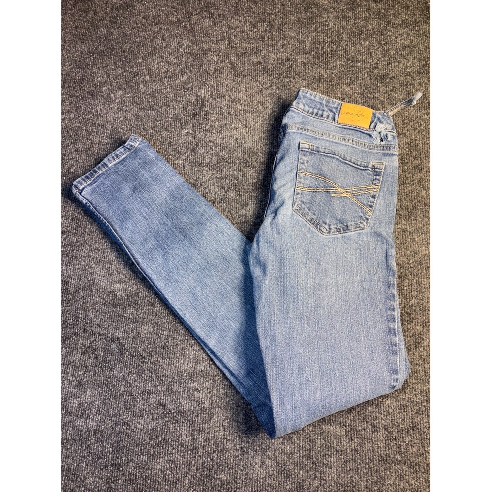 Aéropostale Bayla Skinny Jeans Women 5/6L Blue Denim Embroidered Pocket Low Rise